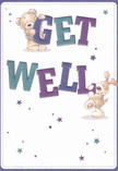 This delightfully illustrated get well card shines with a sense of hope and warmth that captures the heart of Eastcote living. Set on a creamy, inviting background, two lovable characters-a plush teddy and a bubbly puppy-playfully balance bold, vibrant letters spelling 'Get Well.' Shades of indigo and teal lend the text an uplifting brightness, reminiscent of Eastcote's springtime blooms lining Manor Farm Green. Scattered stars in rich blues and purples gleam throughout the card, creating a magical, reassuring atmosphere much like spotting the first daffodils after winter. The bear's soft fur and the puppy's floppy ears are rendered with such tactile detail that one almost feels their gentle, comforting hug. As in every bouquet we prepare for Eastcote deliveries, the card exudes comfort and optimism, offering a small celebration of recovery and genuine support-perfect for sending encouragement to loved ones and neighbours in need.